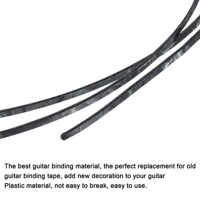 Harfington Plastic Binding Purfling Strip 1650x5x1.5mm for Guitar Black White