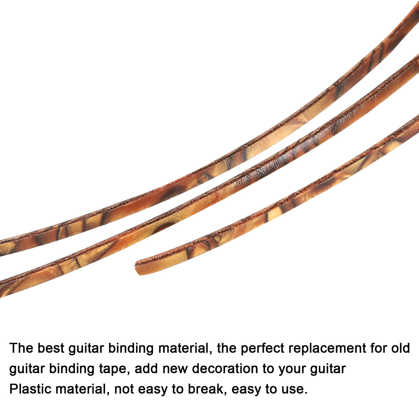 Harfington Plastic Binding Purfling Strip 1650x2x1.5mm for Guitar Light Brown