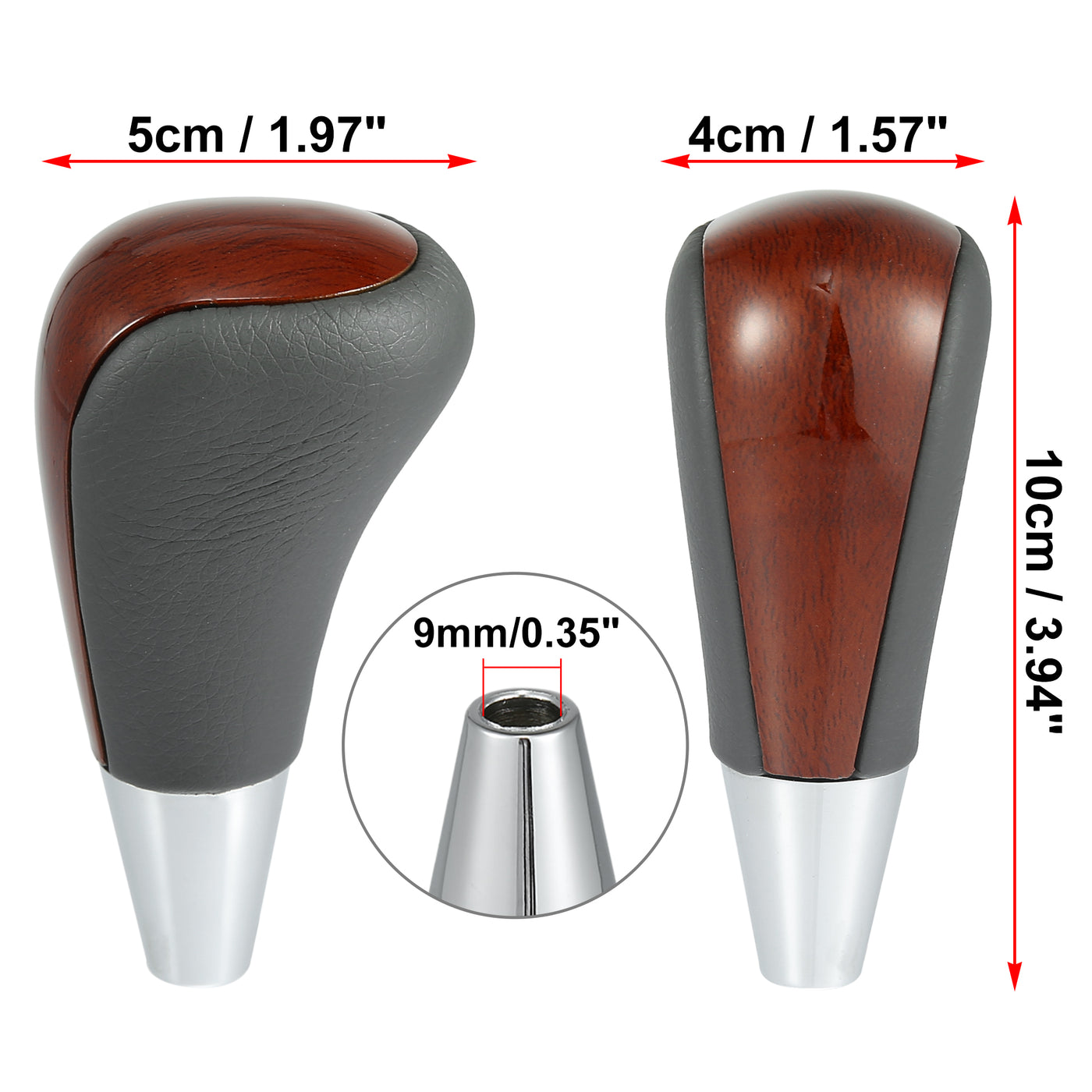 X AUTOHAUX M8x1.25 Auto Gear Shift Knob Gear Lever Shifter for Toyota Avalon Yaris 4Runner Tacoma for Lexus ES300 ES330 Brown Wood Pattern Gary Faux Leather