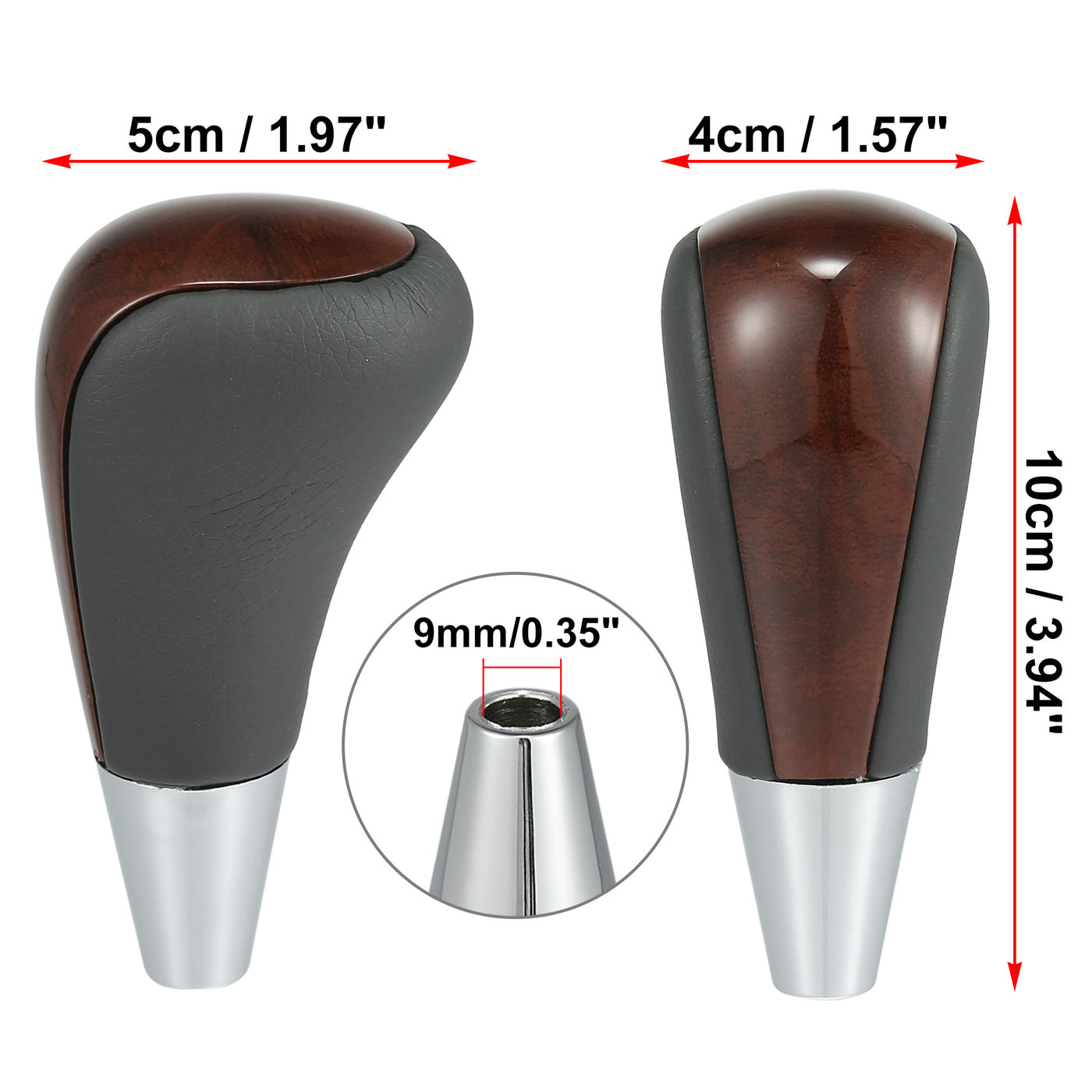 X AUTOHAUX M8x1.25 Faux Leather Car Gear Shift Knob Gear Lever Shifter for Toyota Camry Avalon Yaris 4Runner Tacoma for Lexus ES300 ES330 Deep Brown Wood Pattern Gary