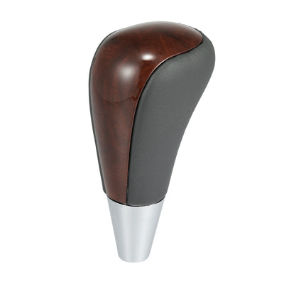 Harfington M8x1.25 Faux Leather Car Gear Shift Knob Gear Lever Shifter for Toyota Camry Avalon Yaris 4Runner Tacoma for Lexus ES300 ES330 Deep Brown Wood Pattern Gary