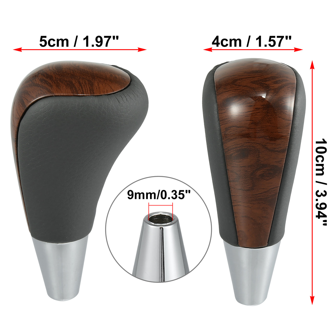 X AUTOHAUX M8x1.25 Car Gear Shift Knob Gear Lever Shifter for Toyota Camry Yaris 4Runner Tacoma for Lexus ES300 ES330 Brown Wood Pattern Gary Faux Leather