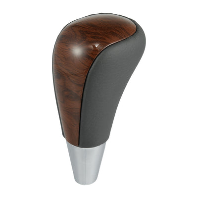 Harfington M8x1.25 Car Gear Shift Knob Gear Lever Shifter for Toyota Camry Yaris 4Runner Tacoma for Lexus ES300 ES330 Brown Wood Pattern Gary Faux Leather