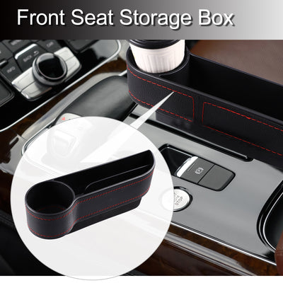 Harfington Automotive Front Seat Storage with Cup Holder Car Seat Gap Filler Auto Console Side Storage Boxes Seat Side Storage Boxes Left Side Black