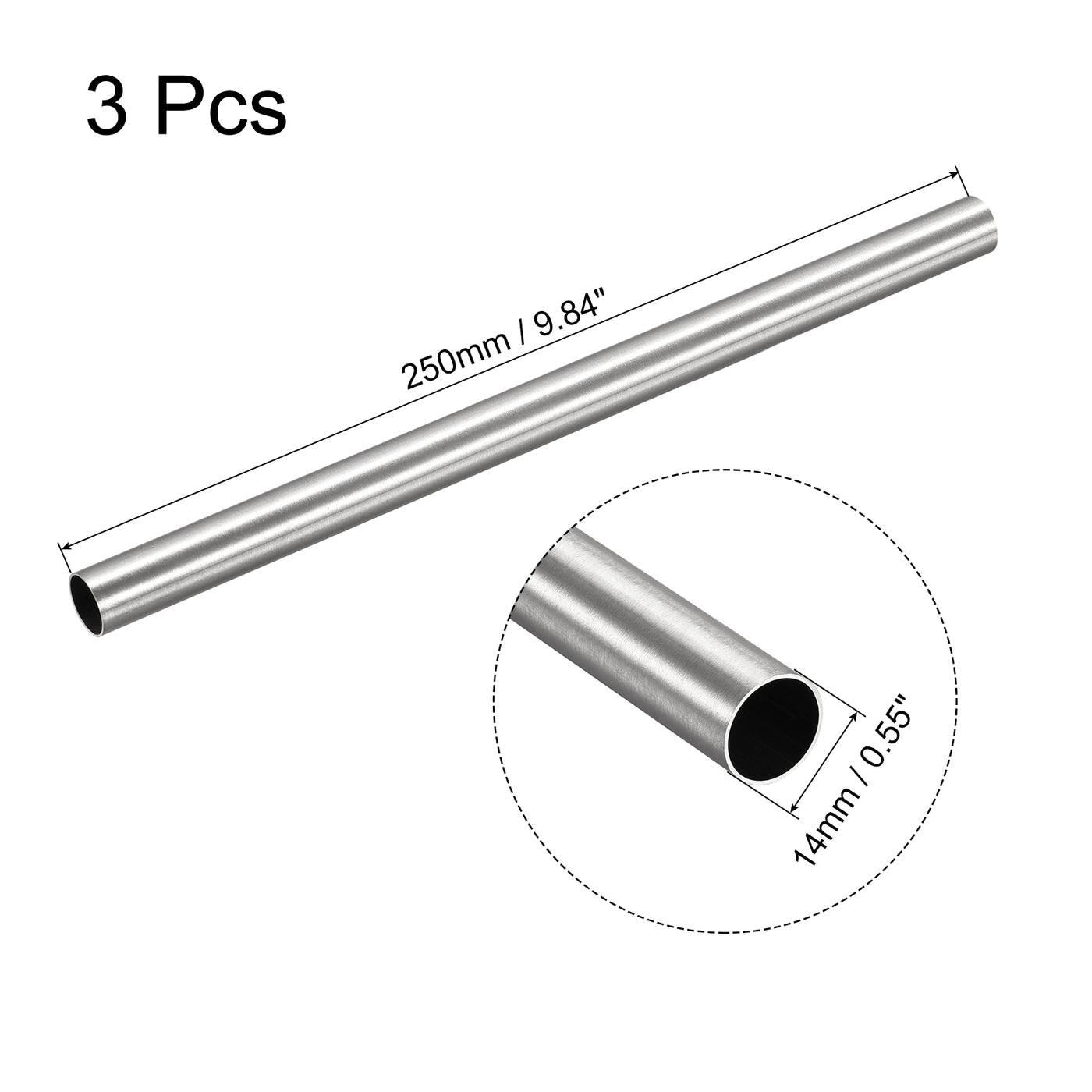 Harfington 304 Stainless Steel Seamless Straight Tubing Tube