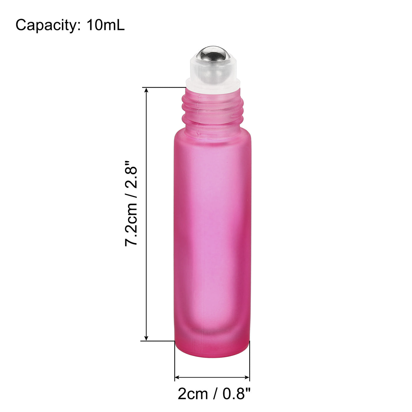 Harfington 10mL Roller Bottles, 2 Pack Glass Essential Oil Roller Balls with Cover Cap Refillable Containers, Matte Pink