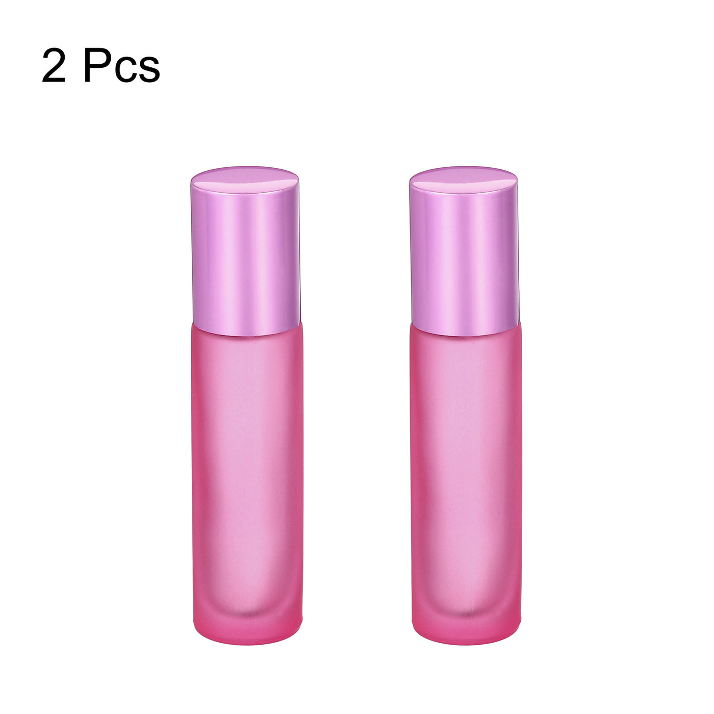 Harfington 10mL Roller Bottles, 2 Pack Glass Essential Oil Roller Balls with Cover Cap Refillable Containers, Matte Pink