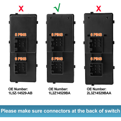 Harfington Power Window Switch Driver Side Power Window Master Control Switch 1L2Z14529BA Replacement for Ford F250 F350 F450 F550 2002-2004