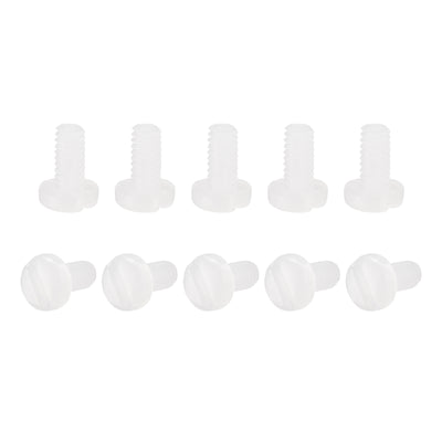 Harfington Uxcell Nylon Machine Screws, M2x4mm Slotted Pan Head Fasteners Bolts for Electronics, Communications, Equipment, 50Pcs