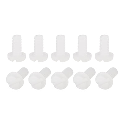 Harfington Uxcell Nylon Machine Screws, M3x6mm Slotted Pan Head Fasteners Bolts for Electronics, Communications, Equipment, 50Pcs