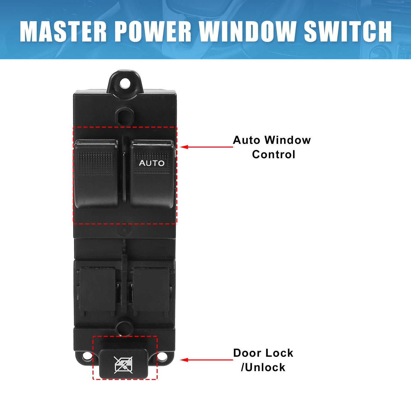 X AUTOHAUX Power Window Switch Driver Side Power Window Master Control Switch UB9G-66-350 Replacement for Mazda Right-hand Drive Two Doors