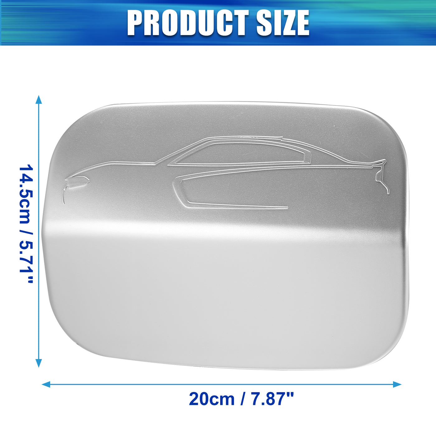 X AUTOHAUX Silver Tone Fuel Tank Cover Door Gas Filler Cap Cover Replacement Accessories for Dodge Charger 2011-2021