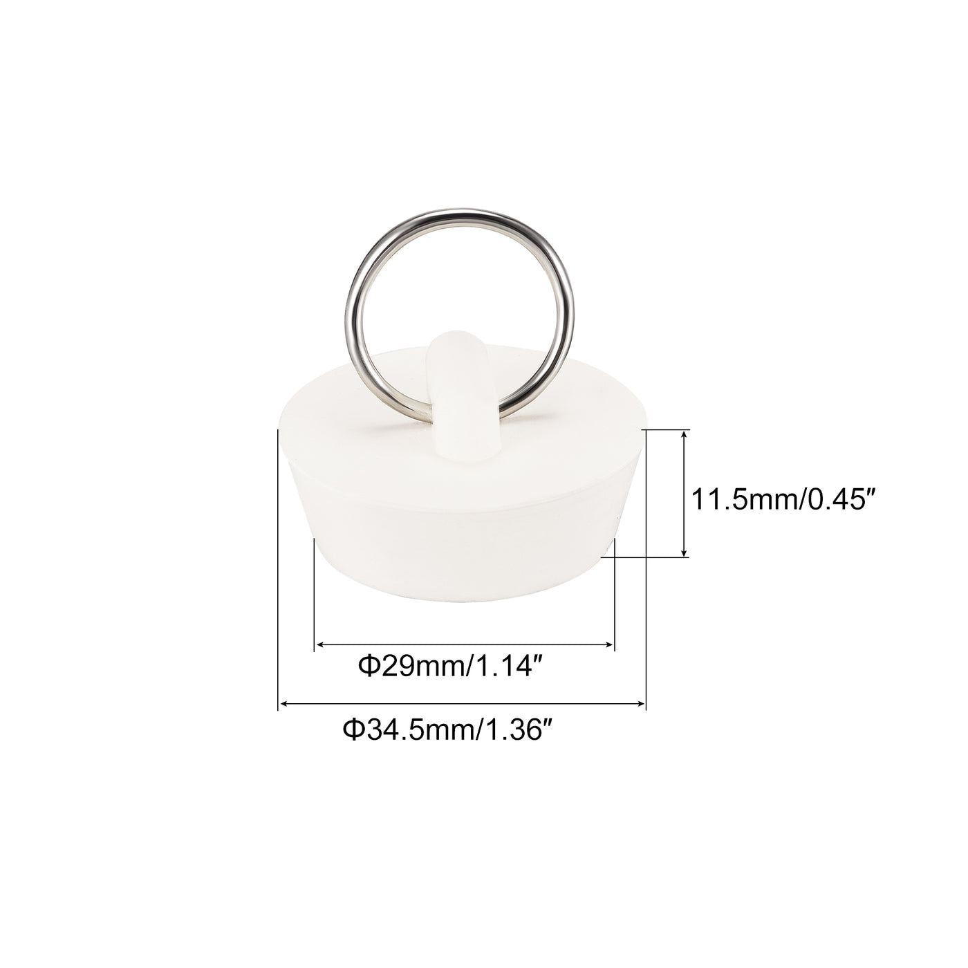 uxcell Uxcell Gummi Ablassstopfen Stopper mit Aufhängering für Badewanne Küche Bad fit 1-1/4" bis 1-11/32" weiß