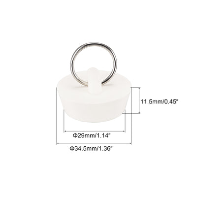 Harfington Uxcell Gummi Ablassstopfen Stopper mit Aufhängering für Badewanne Küche Bad fit 1-1/4" bis 1-11/32" weiß