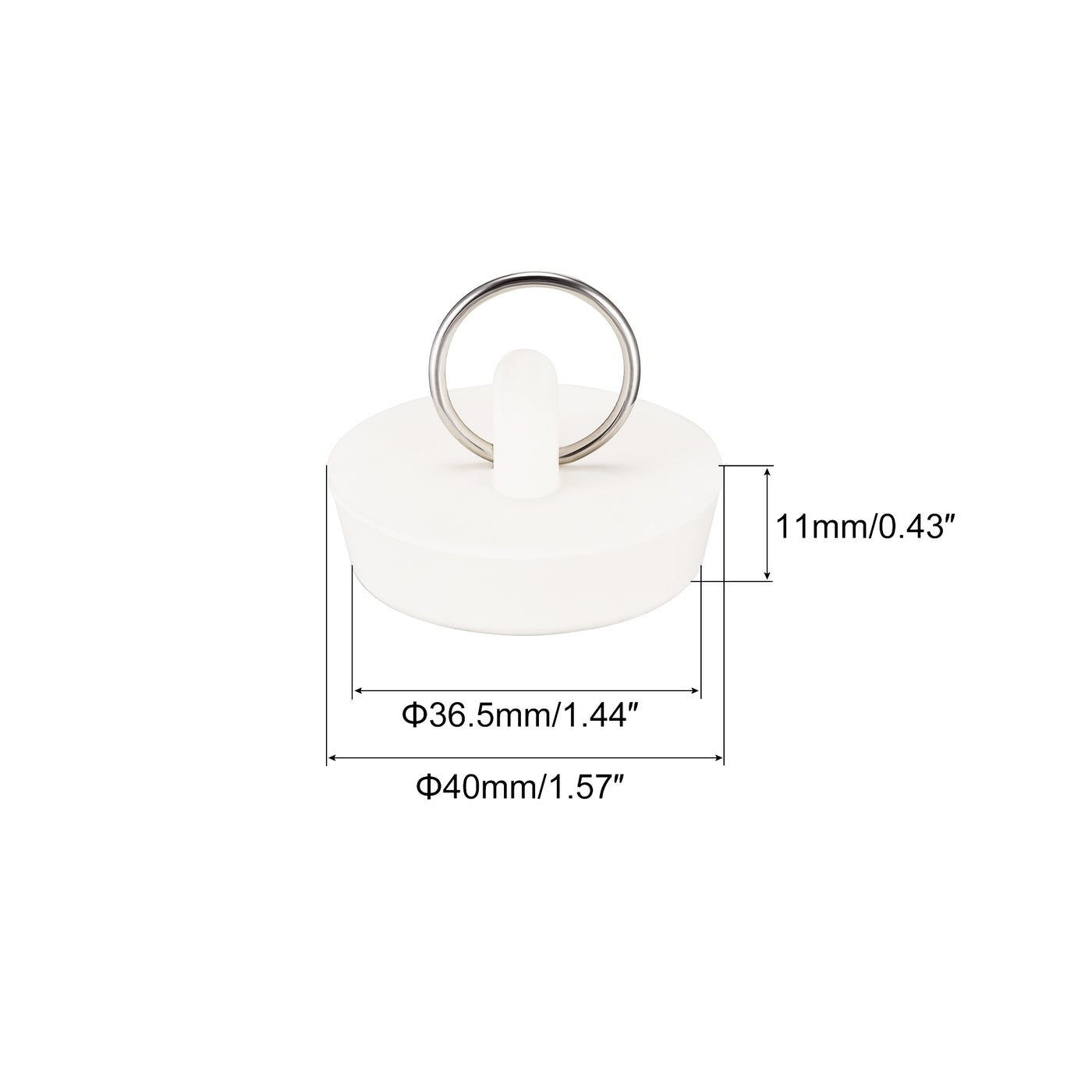 uxcell Uxcell 3Stk. Badewanne Küche Badzimmer Gummi Ablassstopfen Stopper mit Aufhängering fit 1-1/2" bis 1-9/16" weiß