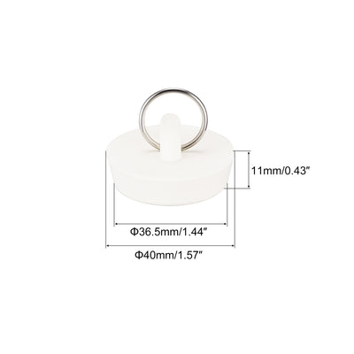 Harfington Uxcell 3Stk. Badewanne Küche Badzimmer Gummi Ablassstopfen Stopper mit Aufhängering fit 1-1/2" bis 1-9/16" weiß