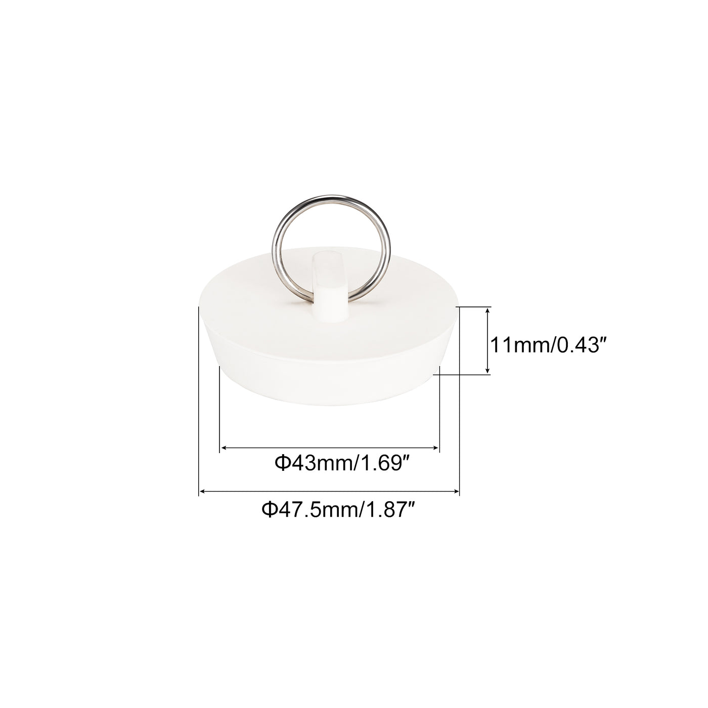 uxcell Uxcell 3Stk. Badewanne Küche Bad Ablass Ablauf Gummistopfen Stopper mit Ring fit 1-3/4" bis 1-7/8" weiß