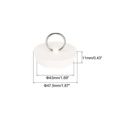 Harfington Uxcell 3Stk. Badewanne Küche Bad Ablass Ablauf Gummistopfen Stopper mit Ring fit 1-3/4" bis 1-7/8" weiß