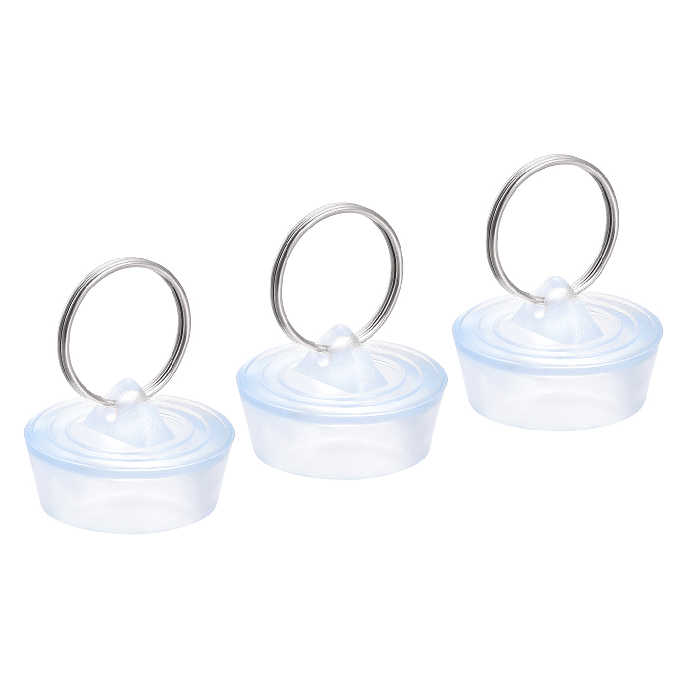 uxcell Uxcell 3Stk. Gummi Ablass Stopfen Stoppfer mit Aufhängering für Badewanne Küche Bad fit 1-1/8" bis 1-1/4" klar