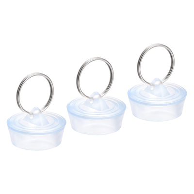 Harfington Uxcell 3Stk. Gummi Ablass Stopfen Stoppfer mit Aufhängering für Badewanne Küche Bad fit 1-1/8" bis 1-1/4" klar