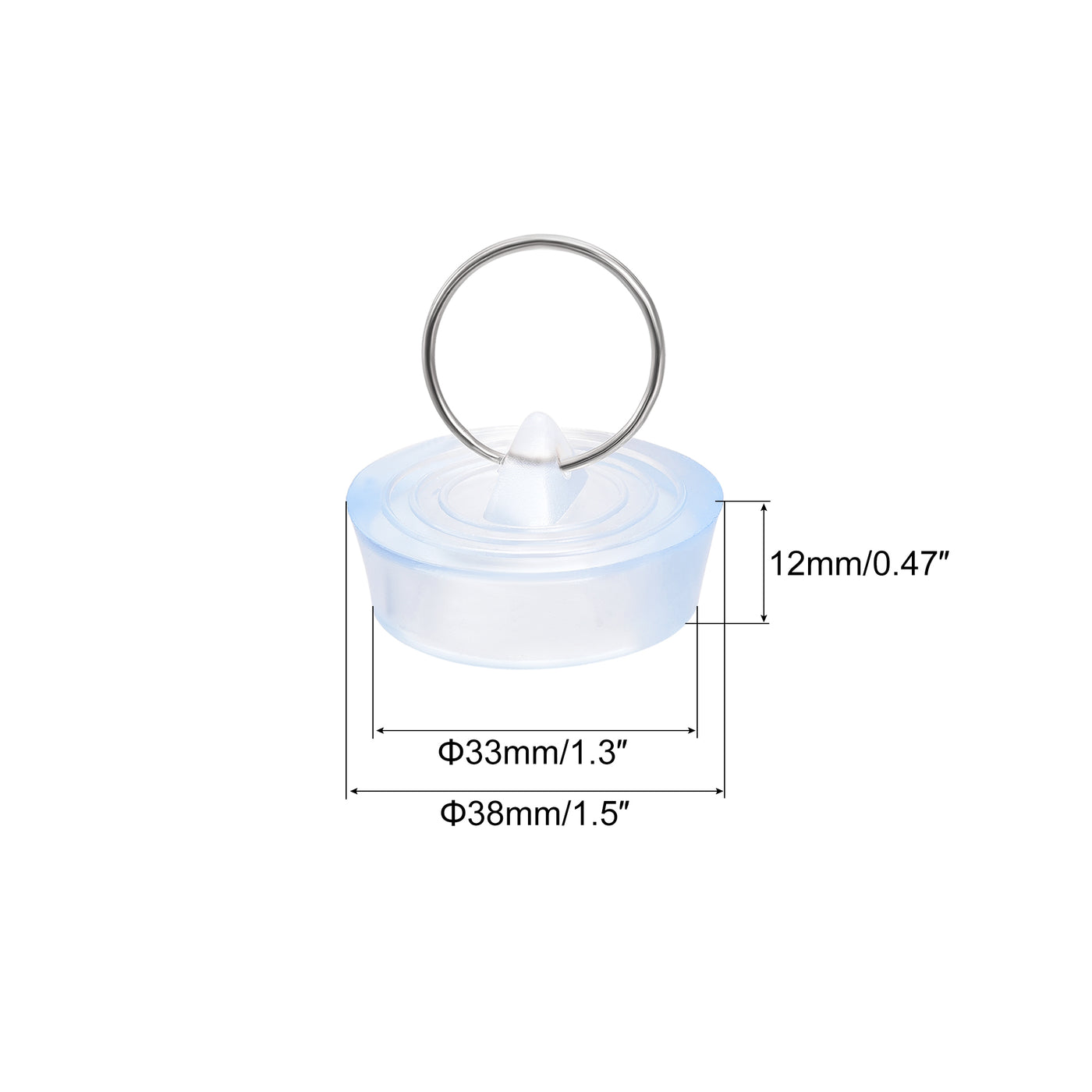 uxcell Uxcell Badewanne Küche Waschbecken Gummi Ablassstopfen mit Aufhängering fit 1-11/32" bis 1-27/64" klar