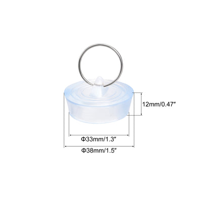 Harfington Uxcell Badewanne Küche Waschbecken Gummi Ablassstopfen mit Aufhängering fit 1-11/32" bis 1-27/64" klar