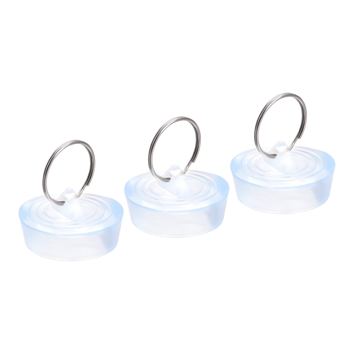 uxcell Uxcell 3Stk. Gummi Ablassstopfen Ablauf Stopper mit Aufhängering für Badewanne Küche Bad fit 1-11/32" bis 1-27/64" klar