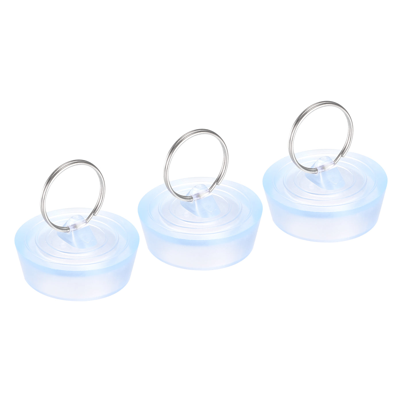 uxcell Uxcell 3Stk. Gummi Waschbecken Stopfen Ablauf Stopper mit Aufhängering Badewanner Küchenspülen Badzimmer fit 1-3/8" bis 1-29/64" klar