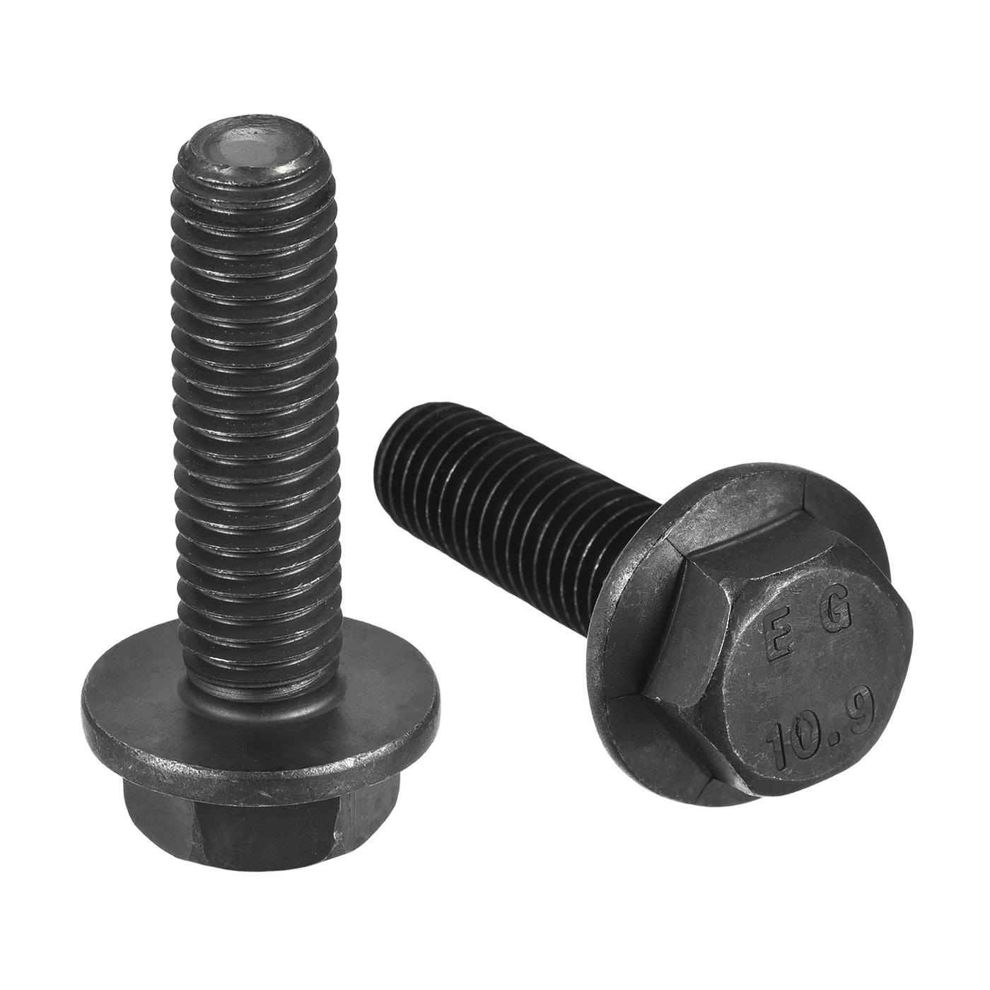 uxcell Uxcell M10x35mm Hex Flange Bolts, 6pcs 10.9 Grade Carbon Steel Hexagon Head Screws