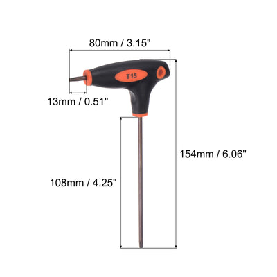 Harfington Manipulationssicherer Torx-Schlüssel mit T-Griff und zweiseitigem Schraubenschlüssel, S2-Stahl