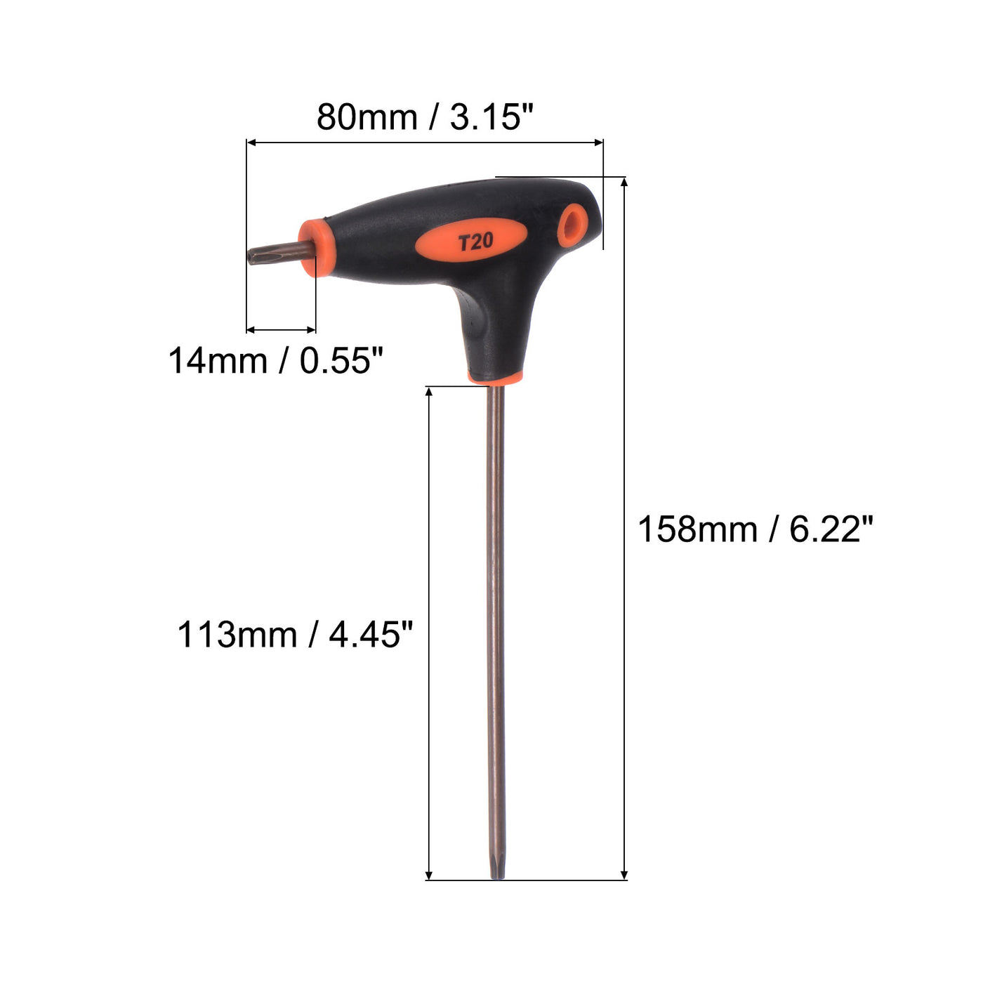 Harfington Manipulationssicherer Torx-Schlüssel mit T-Griff und zweiseitigem Schraubenschlüssel, S2-Stahl