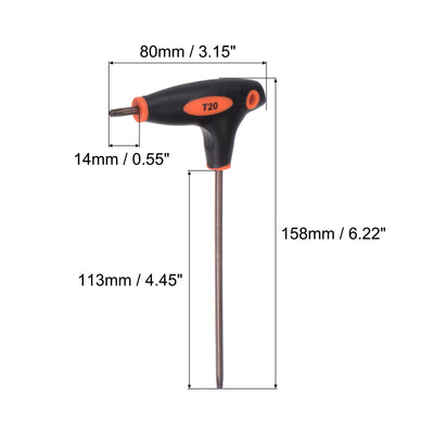 Harfington Manipulationssicherer Torx-Schlüssel mit T-Griff und zweiseitigem Schraubenschlüssel, S2-Stahl