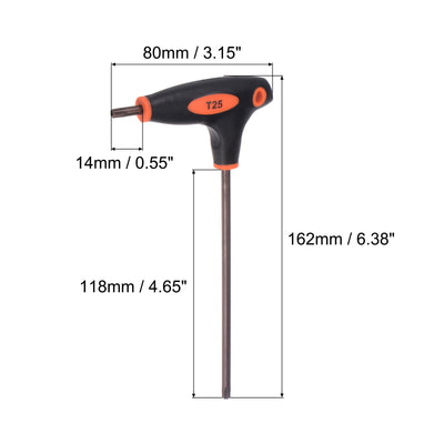 Harfington Manipulationssicherer Torx-Schlüssel mit T-Griff und zweiseitigem Schraubenschlüssel, S2-Stahl