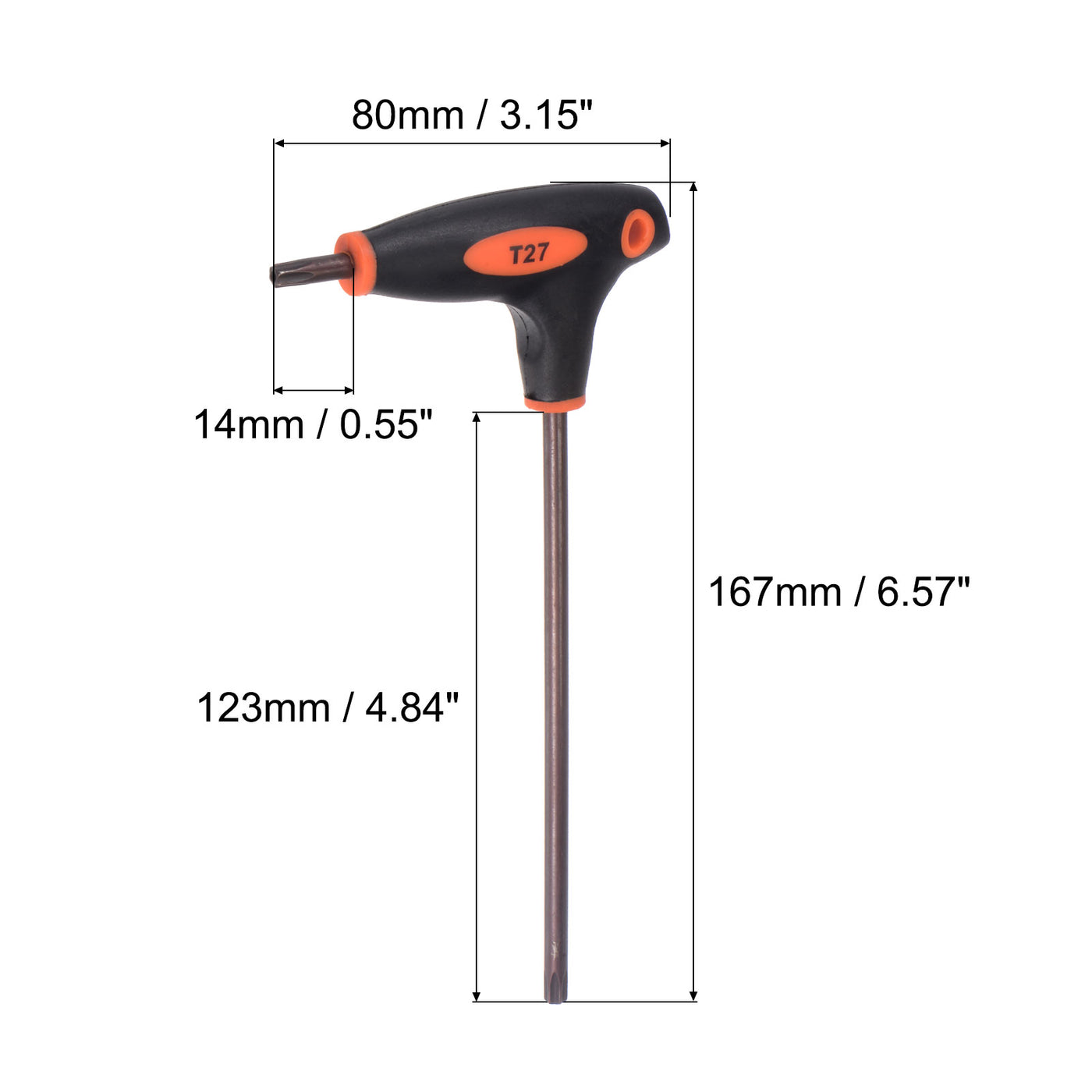 Harfington Manipulationssicherer Torx-Schlüssel mit T-Griff und zweiseitigem Schraubenschlüssel, S2-Stahl