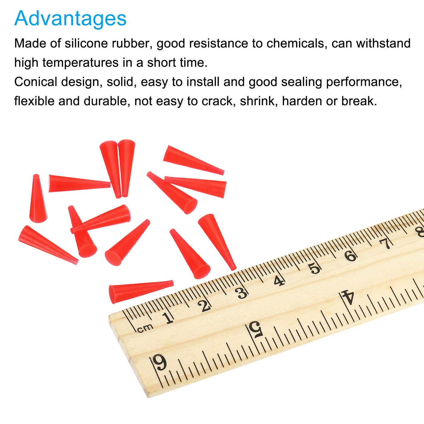 Harfington Silicone Rubber Tapered Plugs Solid for Powder Coating, Painting, Anodizing, Plating, Sandblasting Laboratory Use