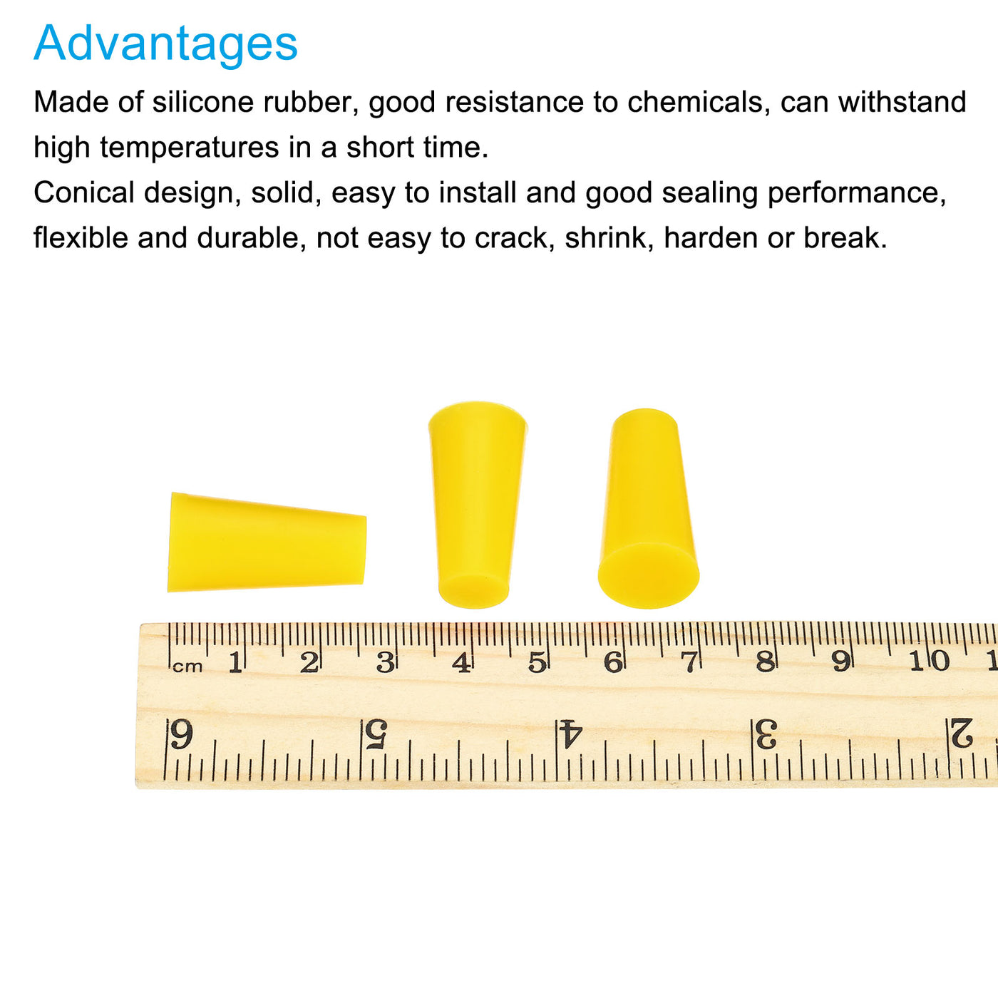 Harfington Silicone Rubber Tapered Plug, Solid for Powder Coating, Painting, Anodizing, Plating, Sandblasting, Laboratory Use