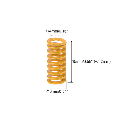 Harfington Uxcell 10 Stück Spiralprägung Stanzfeder 8mm Außendurchmesser 15 m lang leichte Last Druckfedern für 3D Drucker elektrisches Teil, gelb