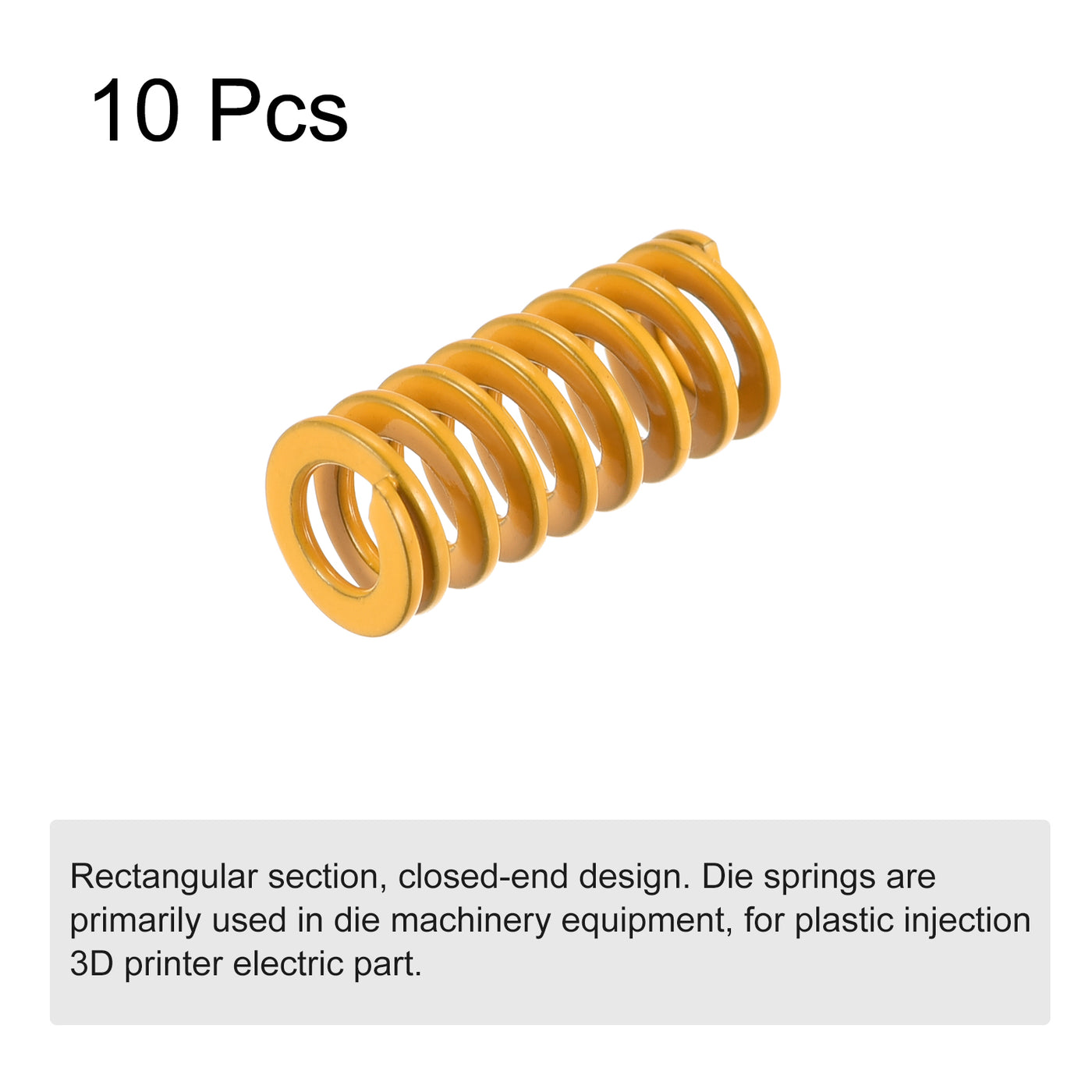 uxcell Uxcell 10 Stück Spiralprägung Stanzfeder 8mm Außendurchmesser 15 m lang leichte Last Druckfedern für 3D Drucker elektrisches Teil, gelb