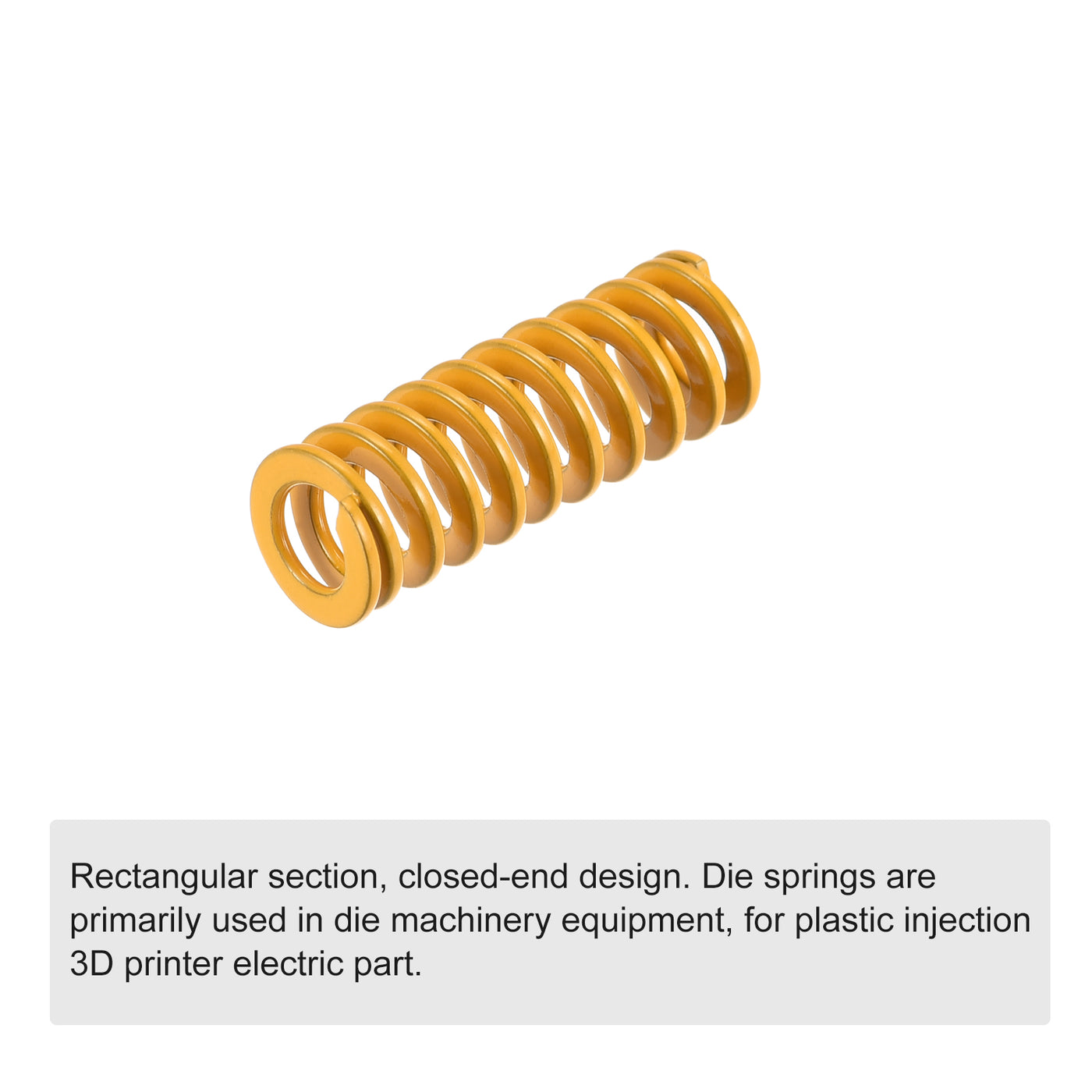 uxcell Uxcell Die Spring, 8mm OD 20mm Long Stamping Light Load Compression Yellow