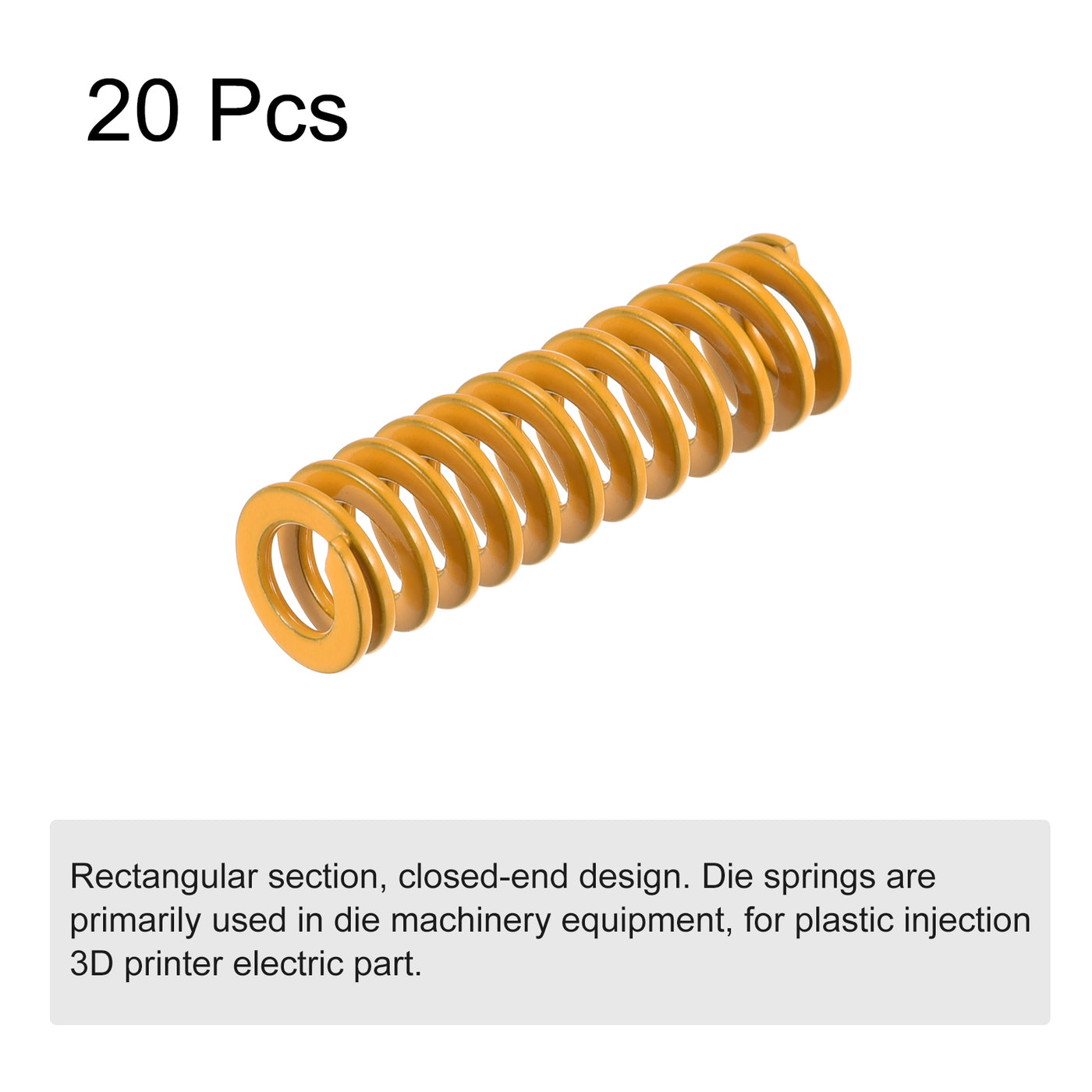 uxcell Uxcell 20 Stück Spiralprägung Stanzfeder 8mm Außendurchmesser 25mm lang leichte Last Druckfedern für 3D Drucker elektrisches Teil, gelb