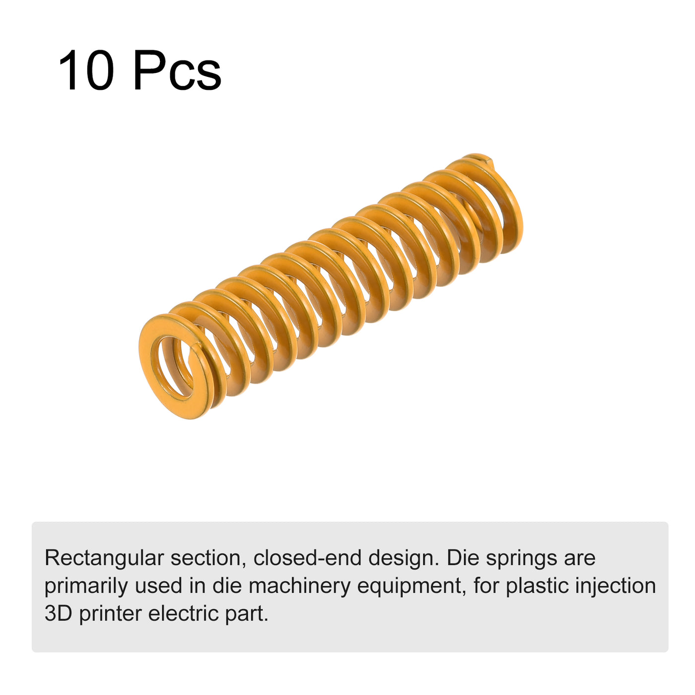 uxcell Uxcell 10 Stück Spiralprägung Stanzfeder 8mm Außendurchmesser 30mm lang leichte Last Druckfedern für 3D Drucker elektrisches Teil, gelb