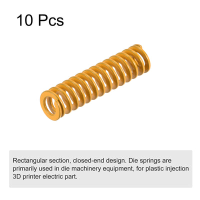 Harfington Uxcell 10 Stück Spiralprägung Stanzfeder 8mm Außendurchmesser 30mm lang leichte Last Druckfedern für 3D Drucker elektrisches Teil, gelb