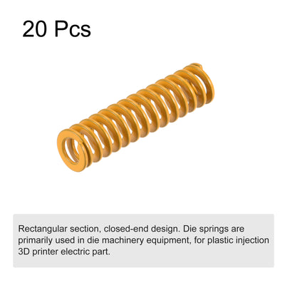 Harfington Uxcell Die Spring, 8mm OD 30mm Long 20pcs Stamping Light Load Compression Yellow