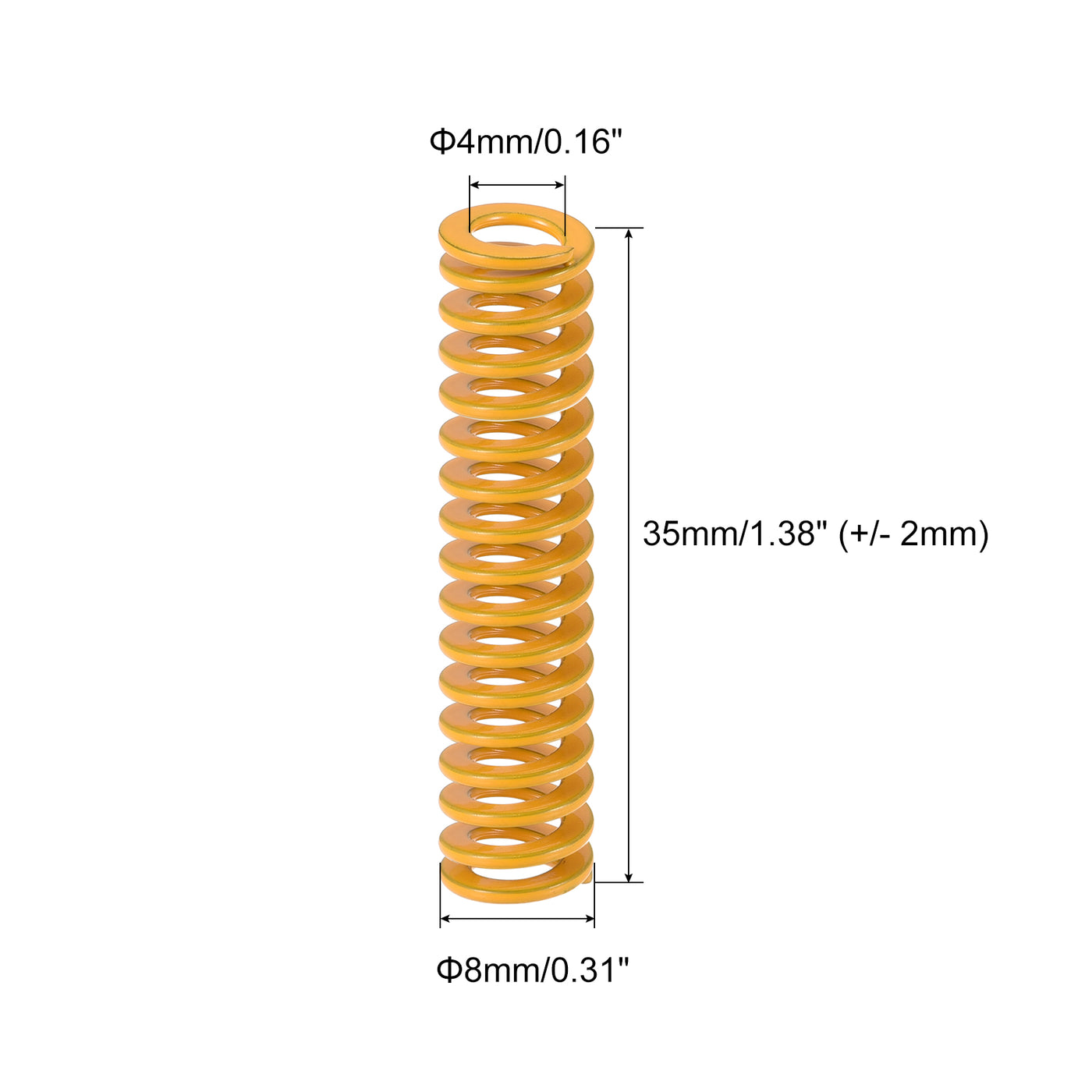 uxcell Uxcell Spiralprägung Stanzfeder 8mm Außendurchmesser 35mm lang leichte Last Druckfedern für 3D Drucker elektrisches Teil, gelb