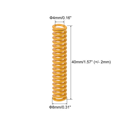 Harfington Uxcell Die Spring, 8mm OD 40mm Long 20pcs Stamping Light Load Compression Yellow