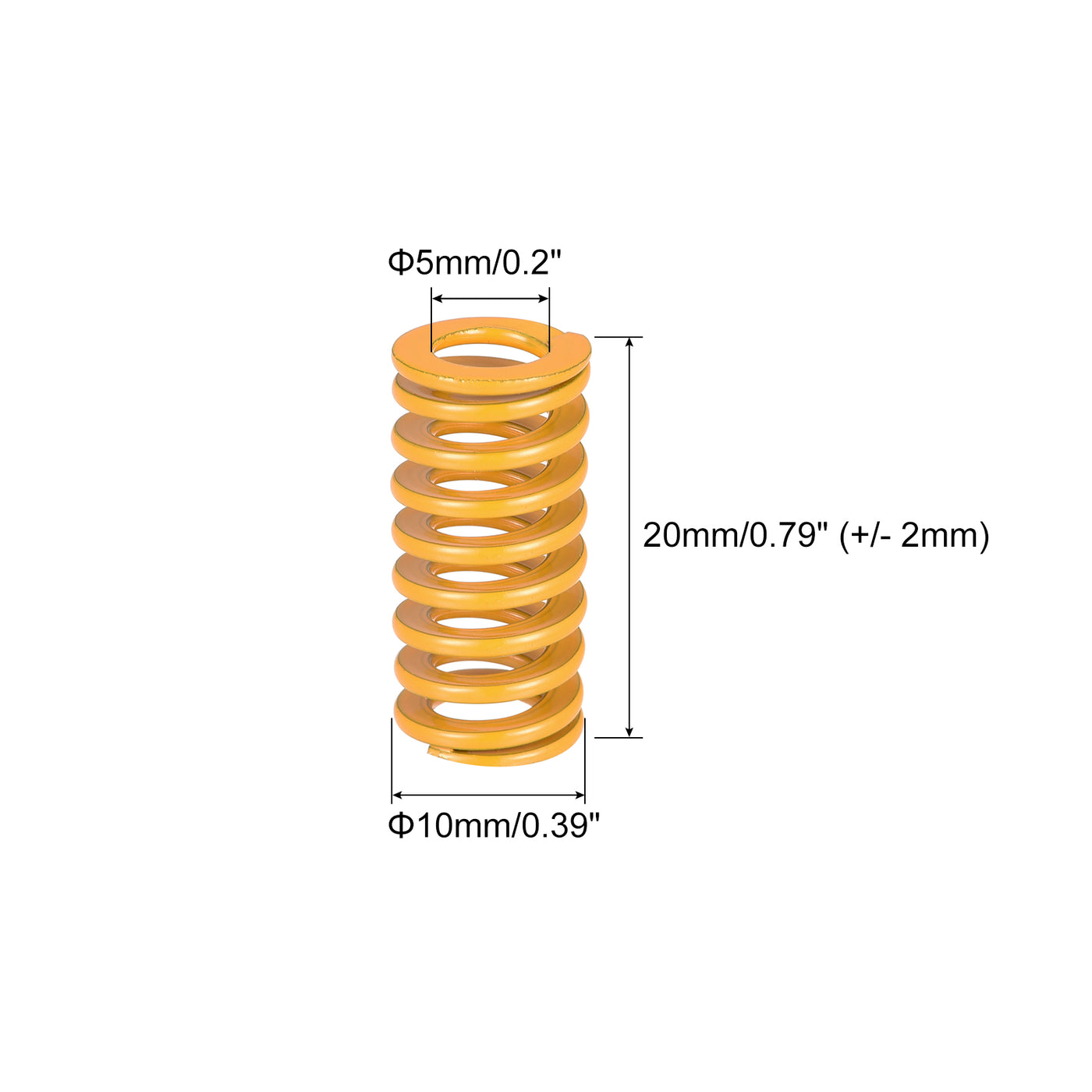 uxcell Uxcell 10 Stück Werkzeugfeder 10mm Außendurchm. 20mm Lang Spiralprägung Leichte Last Druckfedern für 3D Druckern Elektrische Teile Gelb