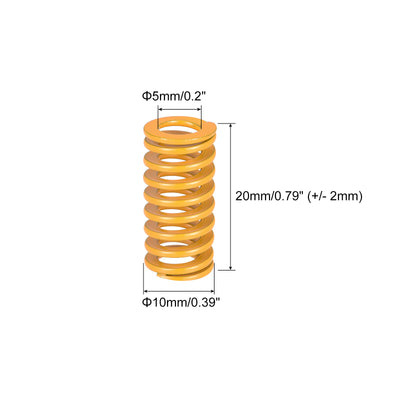 Harfington Uxcell 10 Stück Werkzeugfeder 10mm Außendurchm. 20mm Lang Spiralprägung Leichte Last Druckfedern für 3D Druckern Elektrische Teile Gelb