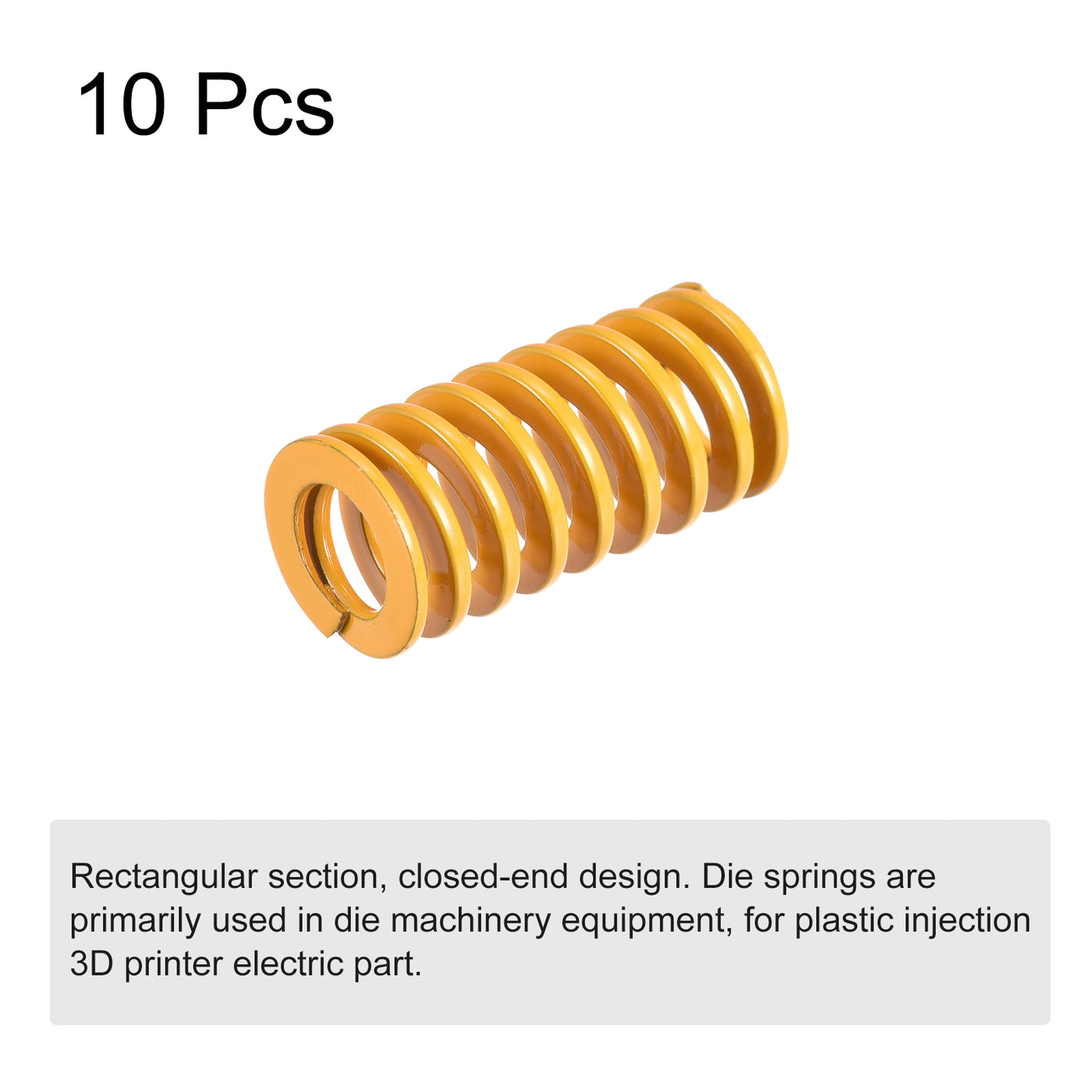 uxcell Uxcell 10 Stück Werkzeugfeder 10mm Außendurchm. 20mm Lang Spiralprägung Leichte Last Druckfedern für 3D Druckern Elektrische Teile Gelb