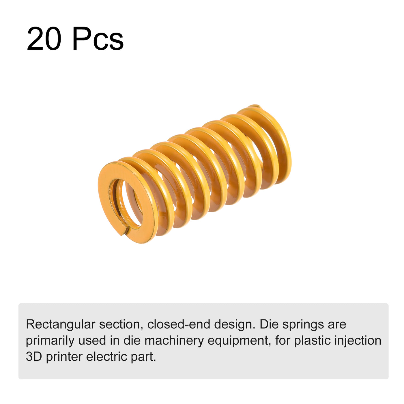 uxcell Uxcell 20 Stück Werkzeugfeder 10mm Außendurchm. 20mm Lang Spiralprägung Leichte Last Druckfedern für 3D Druckern Elektrische Teile Gelb