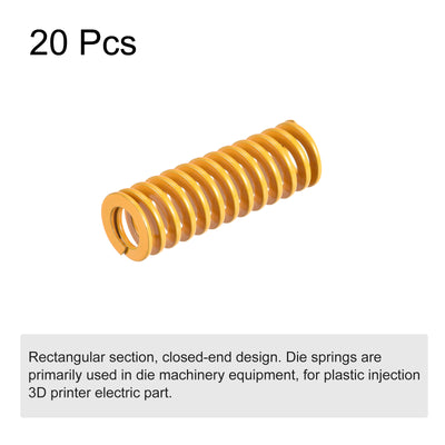 Harfington Uxcell 20 Stück Werkzeugfeder 10mm Außendurchm. 30mm Lang Spiralprägung Leichte Last Druckfedern für 3D Druckern Elektrische Teile Gelb